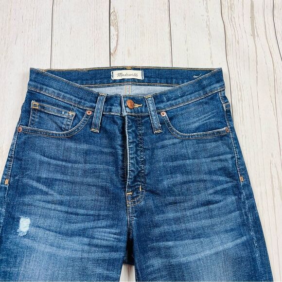 Madewell 9” High Rise Skinny  Factory Destroyed Jeans Size 27 - Picture 3 of 10
